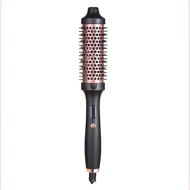 32Mm Barrel Negative Ion Volumized Infrared Heated Hair Straightener Curling Brush Thermal round Brush