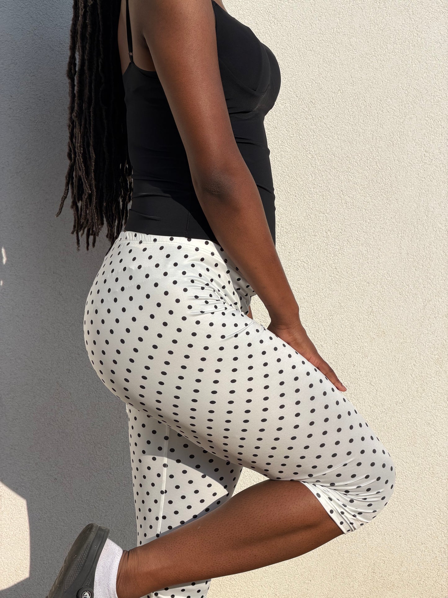 Sop Capri taille haute à pois blanc et noir