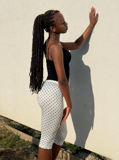 Sop Capri taille haute à pois blanc et noir