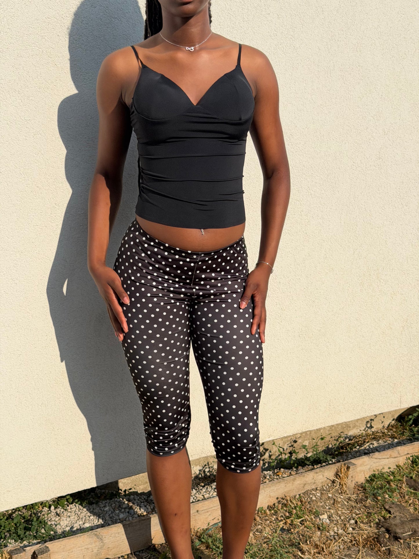Sop Capri taille haute à pois noir et blanc