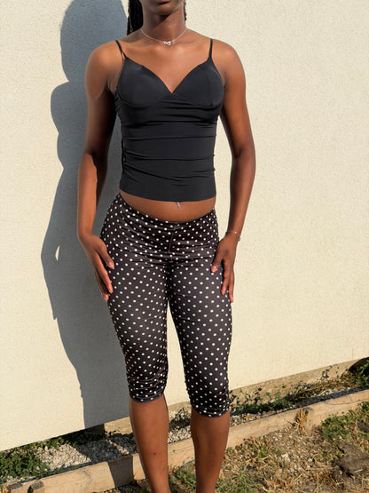 Sop Capri taille haute à pois noir et blanc